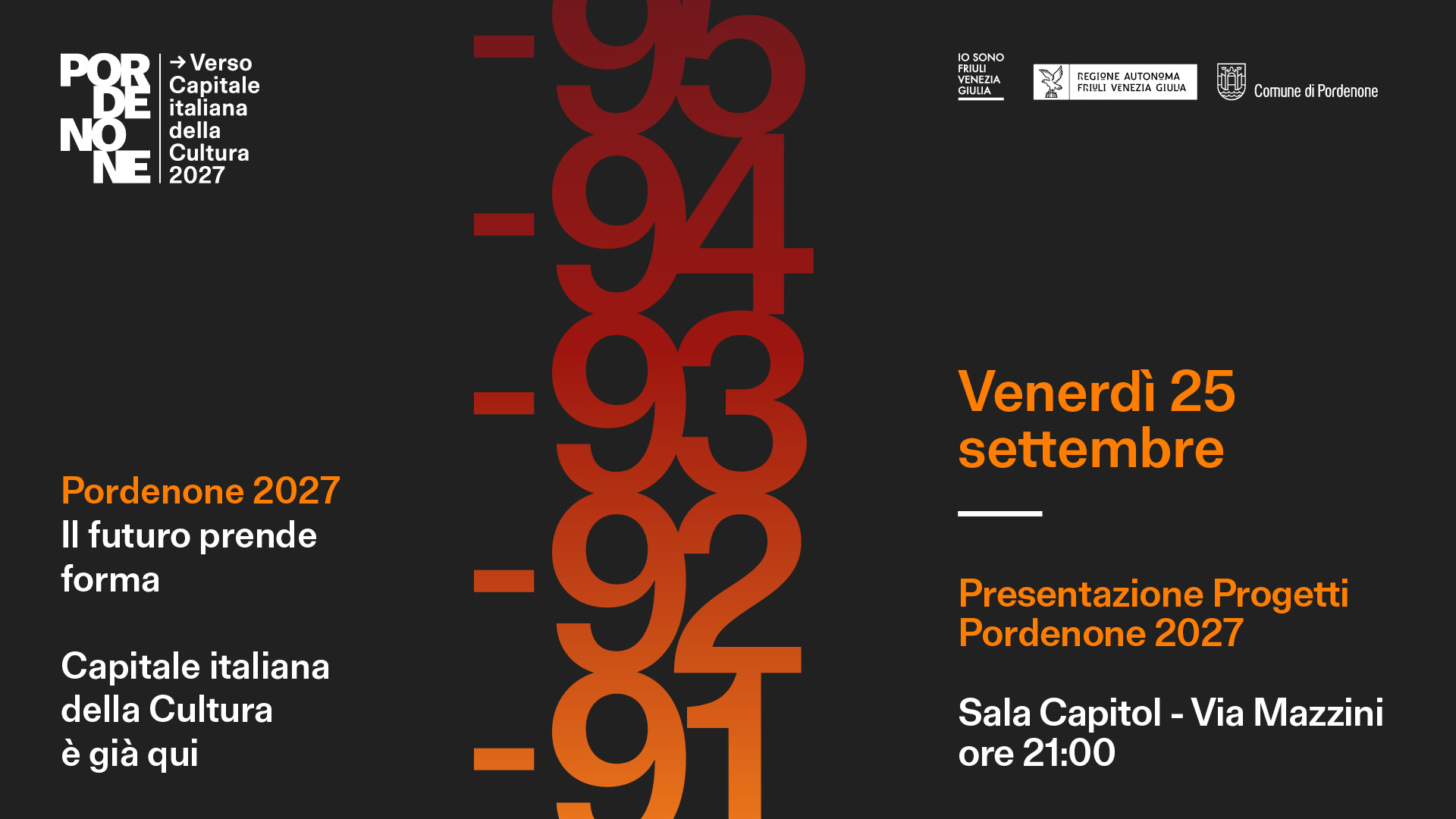 Locandina evento di presentazione dei Progetti venerdì 25 settembre ore 21 al Capitol